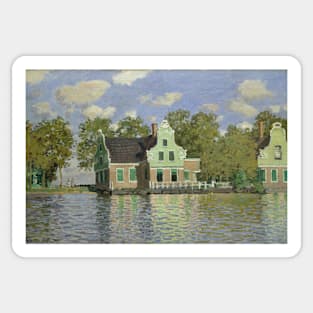 Houses by the Bank of the River by Claude Monet Sticker